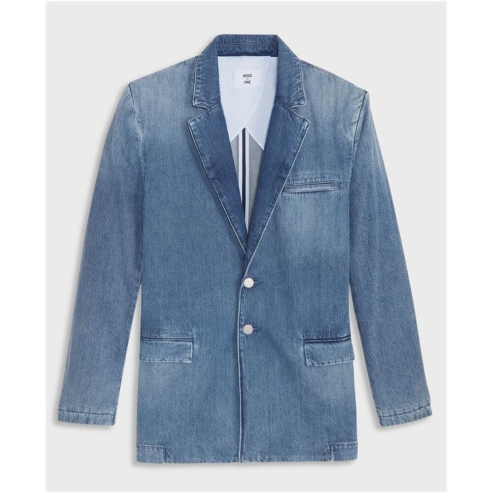 Mode Of One Mens Berman Denim Blazer Jacket, NWT - Picture 3 of 4